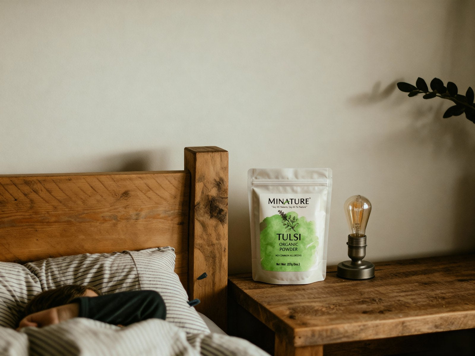Tulsi powder in bed