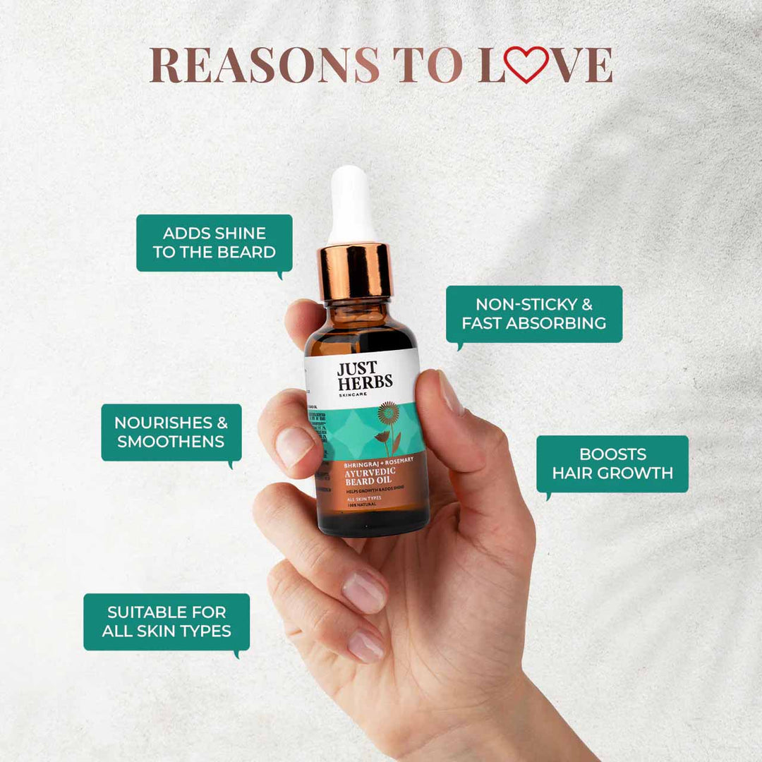 Ayurvedic Beard Oil with Bhringraj & Rosemary