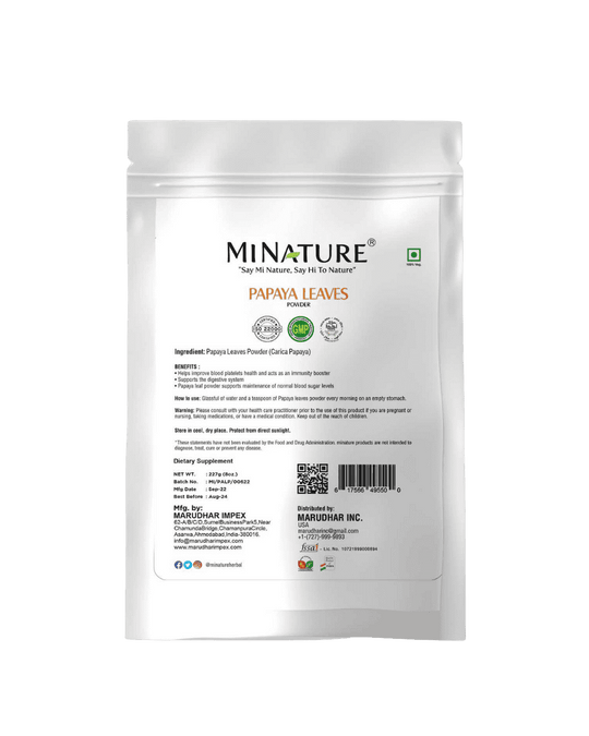 Papaya leaves, Minature, Ayurveda Store NZ