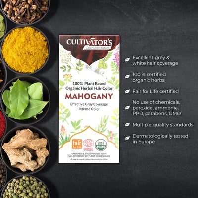 Cultivator's, Organic Herbal Hair Colour, Mahogany, Ayurveda Store NZ