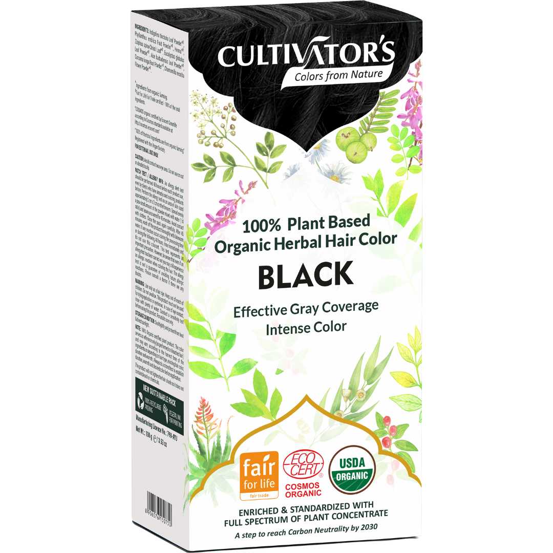 Cultivator's, Organic Herbal Hair Color, Black, Ayurveda Store NZ