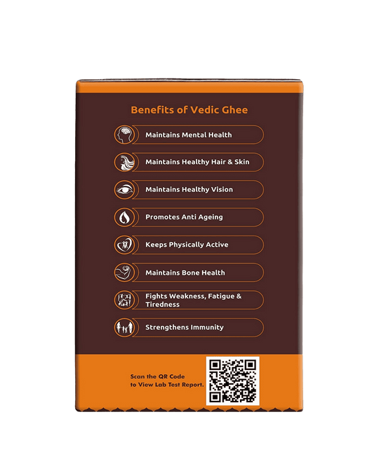 Vedic A2 Gir Cow Ghee 500ml | Cultured | Hand Churned | Ethical