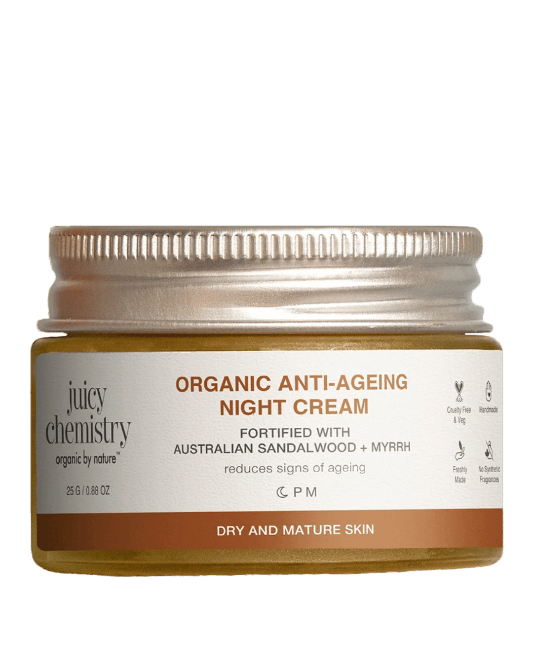night cream, sandalwood, myrrh, juicy chemistry, ayurveda Store