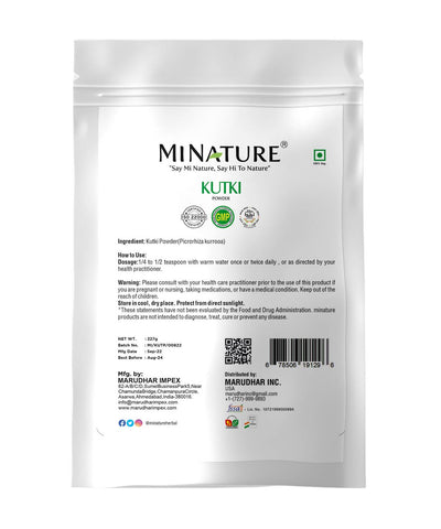 100% Natural Kutki Powder 227g