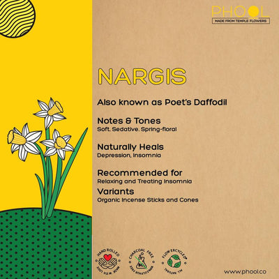 Nargis - Natural Incense Cones by Phool