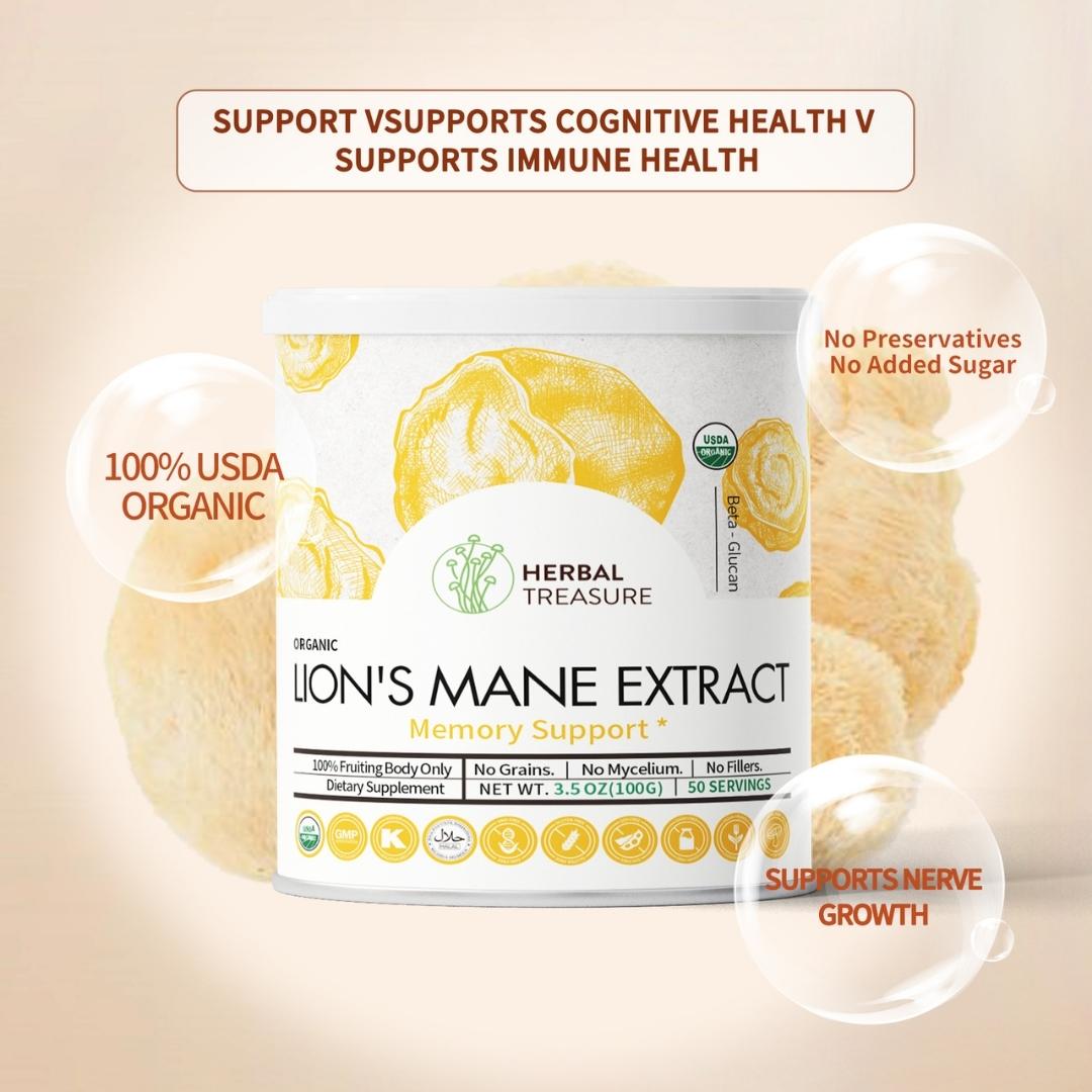 Lion's Mane Mushroom Extract, Herbal Treasure, Ayurveda Store NZ