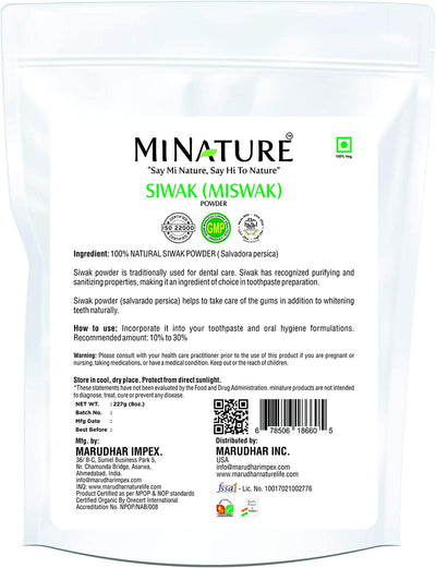 100% Natural Siwak Powder 227g (Miswak) - Tooth Powder
