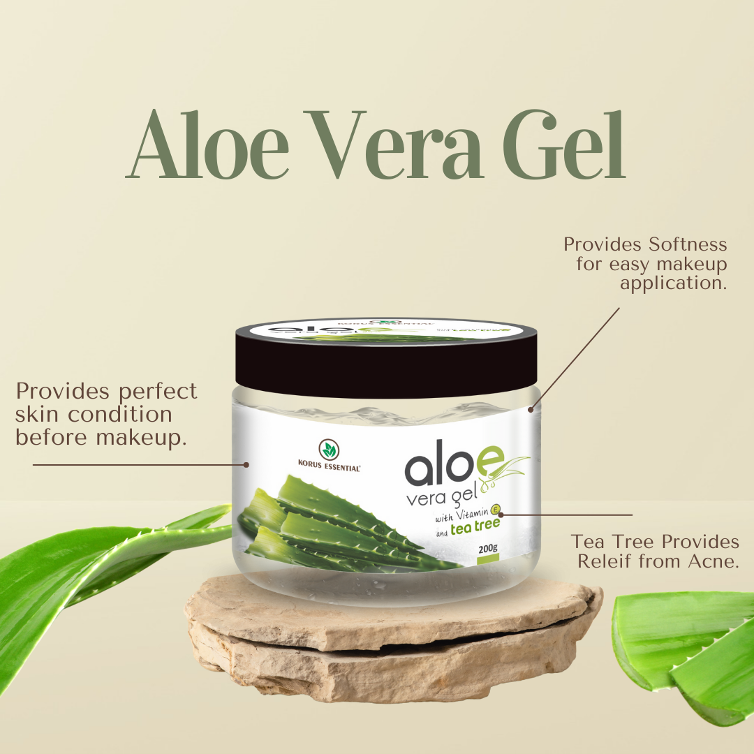 Aloe Vera Gel With Vitamin E and Tea Tree For Skin & Hair 200gms