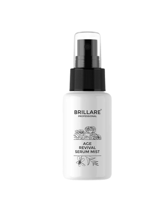 Brillare Age Revival Serum Mist For Ageing Skin in a sleek spray bottle for daily skincare hydration.