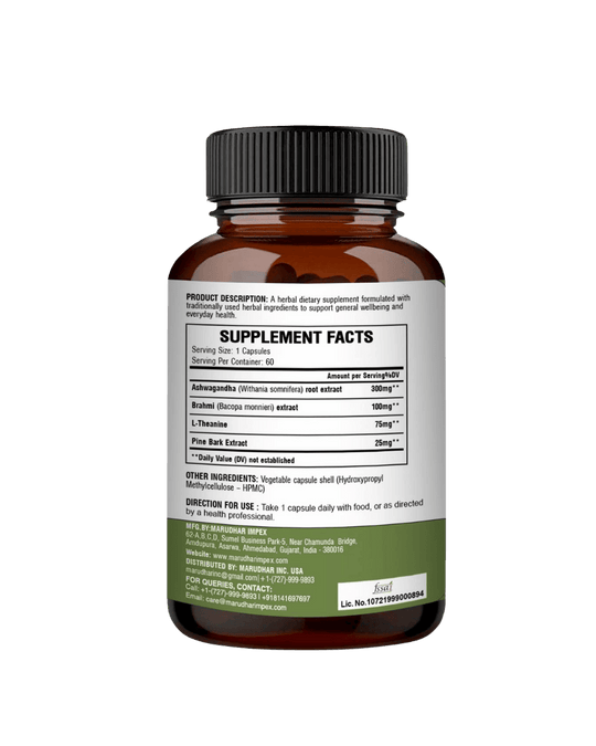 Ashwagandha +  L-Theanine Capsules 500mg