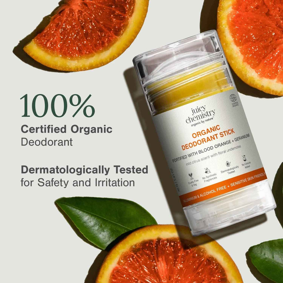 Organic Deodorant Stick with Blood Orange and Geranium - 40g