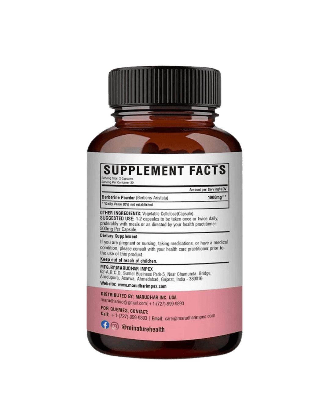 High Potency Berberine Extract Capsules 60 Veg Caps | 500mg