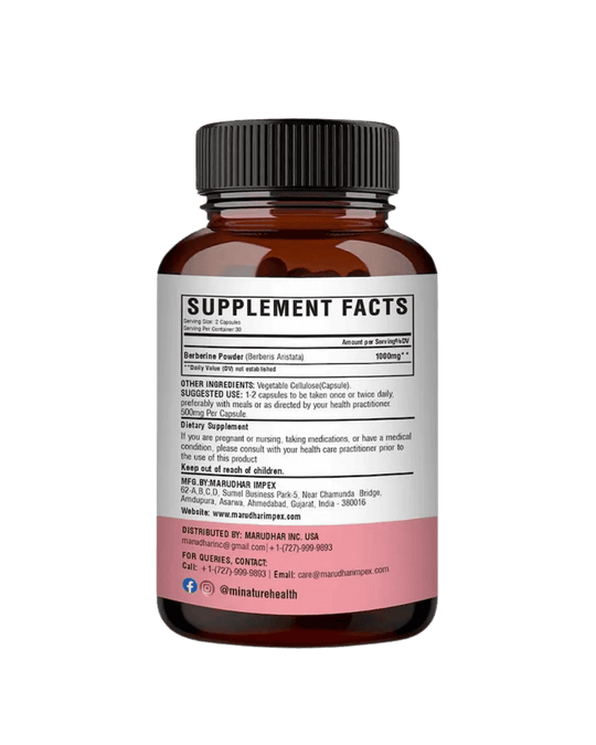 High Potency Berberine Extract Capsules 60 Veg Caps | 500mg