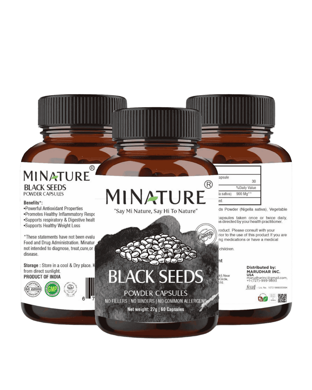 100% Natural Black Seed Capsules 60 Veg Caps | 450mg