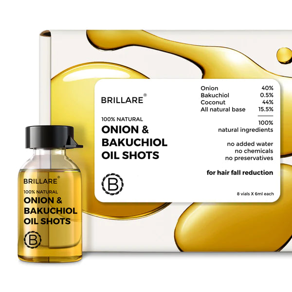 Onion & Bakuchiol Oil Shots, Hair Fall Reduction, Brillare, Ayurveda Store NZ