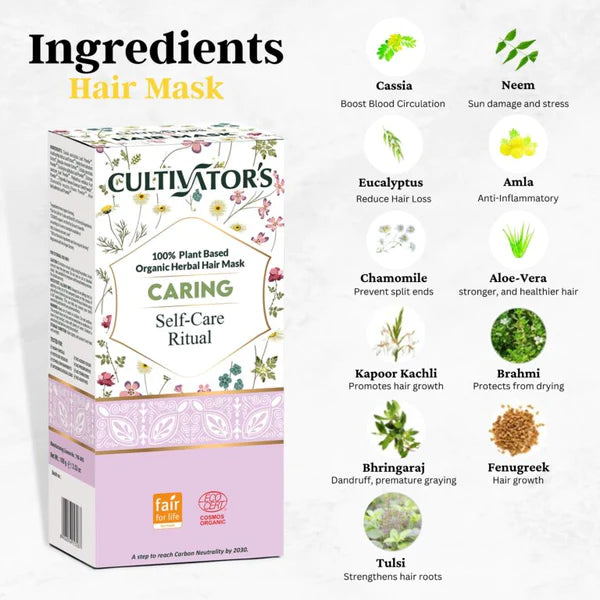 Cultivator's, Organic Herbal Hair Mask, Caring Hair Mask, Ayurveda Store NZ