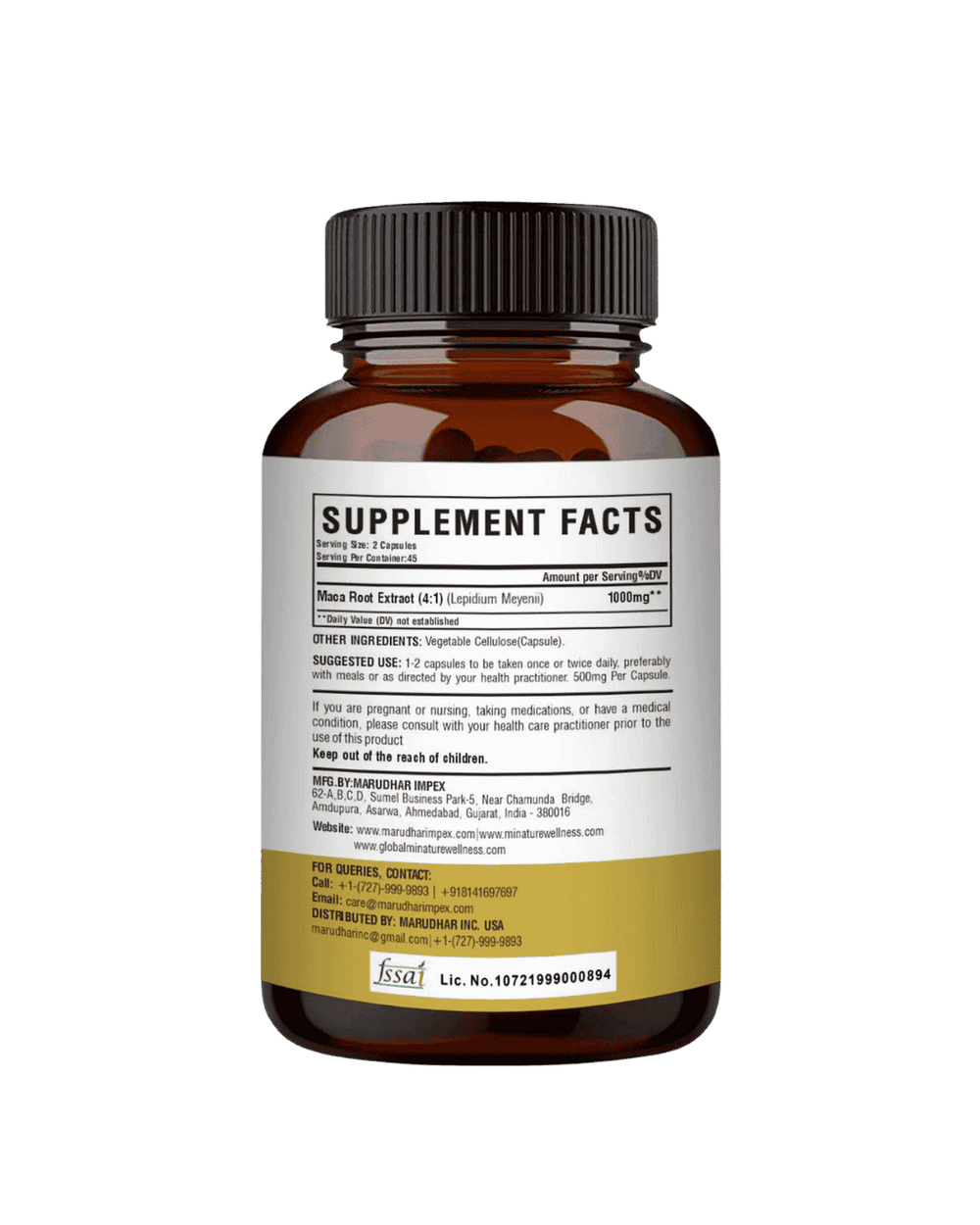 Maca Root Capsules 90 Veg Caps | 500mg
