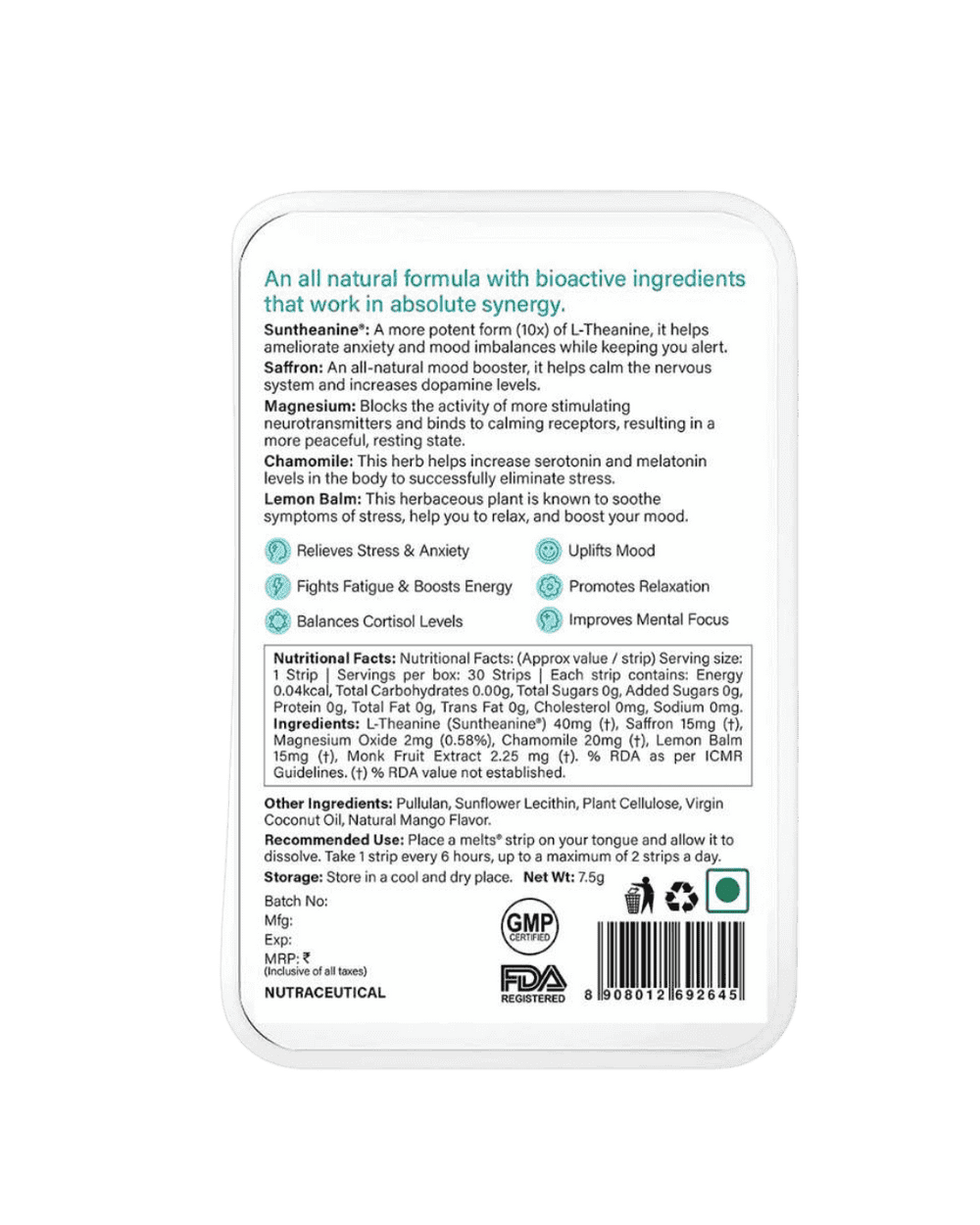 Melts® Calm & Relaxation- Oral Strips