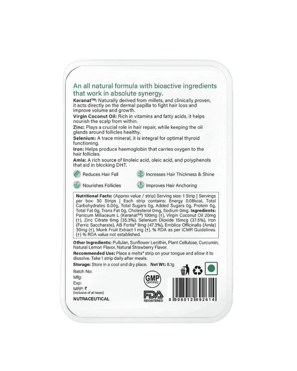 Melts® Hair Fall Control- Oral Thin Strips