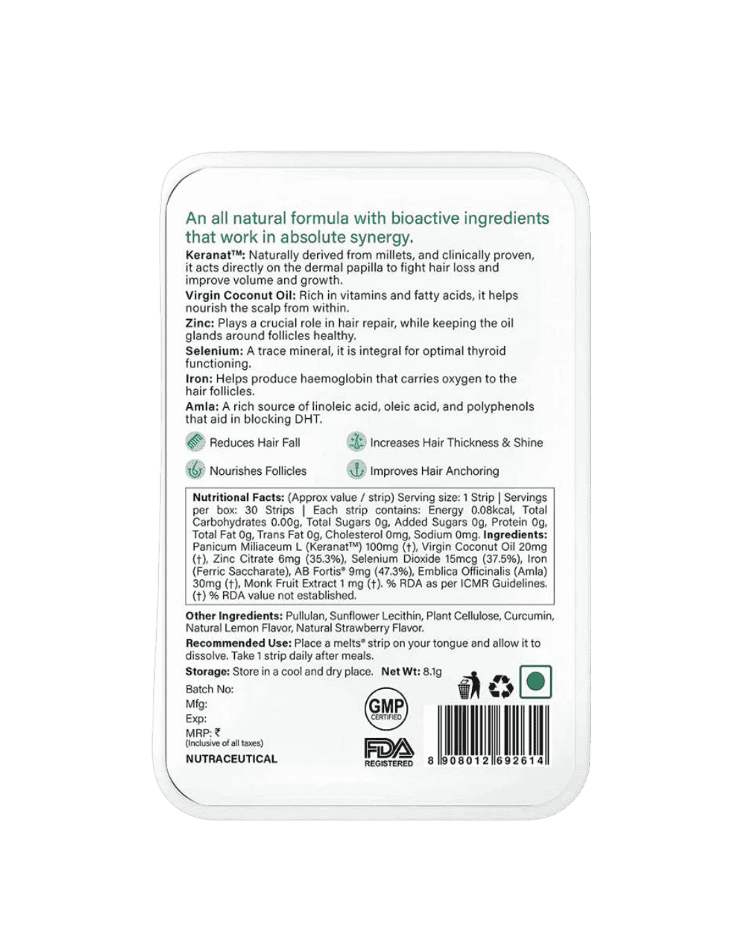 Melts® Hair Fall Control- Oral Thin Strips