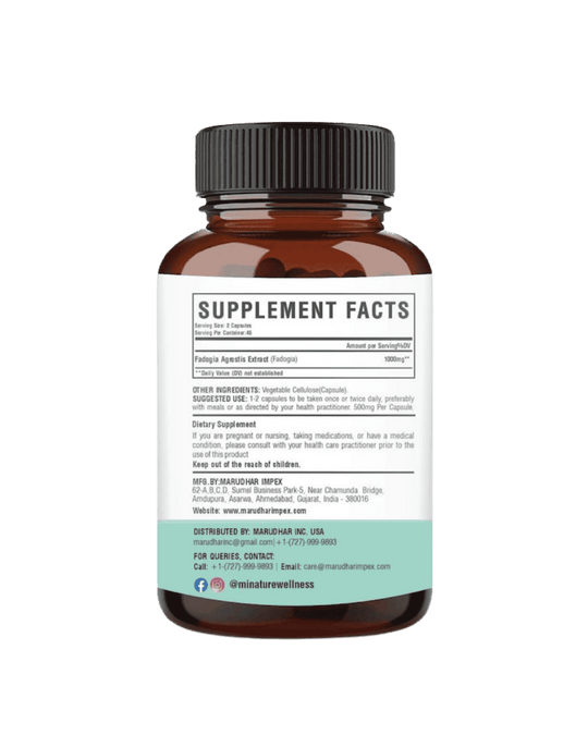 100% Natural Fadogia Agrestis Extract Capsules 90 Veg Caps | 500mg