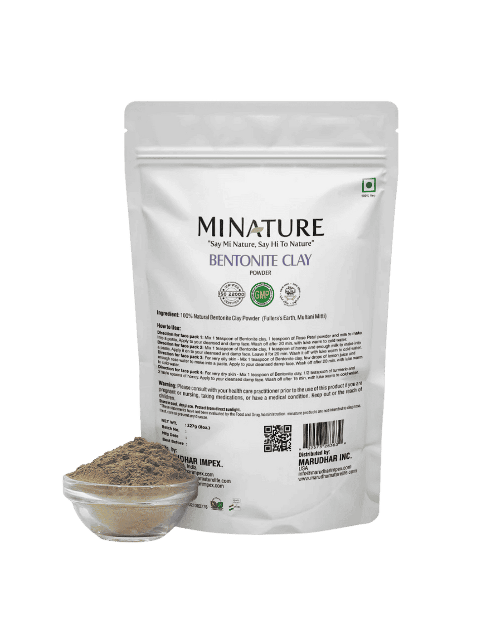 Natural Bentonite Clay (Fuller's Earth Clay) - 227g (Multani Mitti Powder)