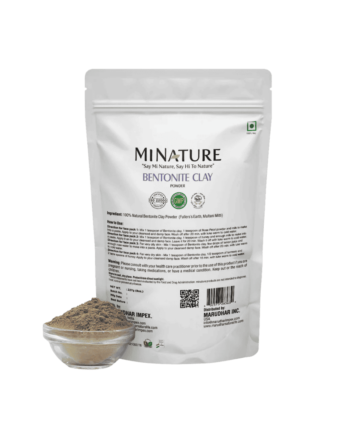 Natural Bentonite Clay (Fuller's Earth Clay) - 227g (Multani Mitti Powder)