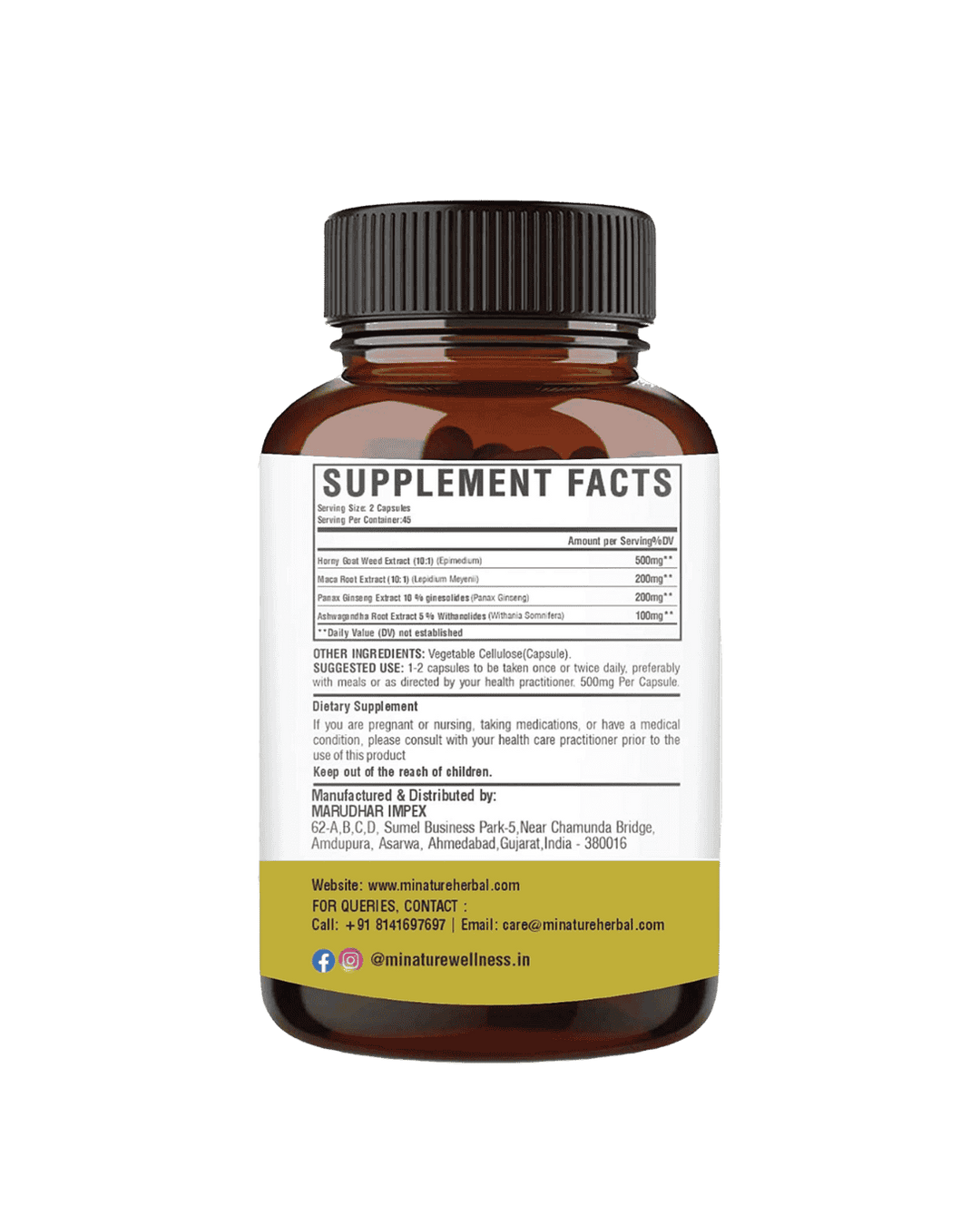 Horny Goat Weed Extract Capsules 500mg | 90 Veg Caps