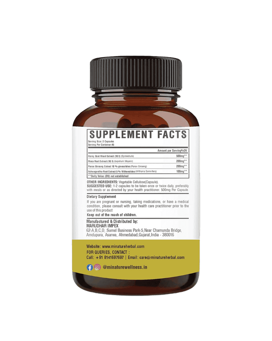 Horny Goat Weed Extract Capsules 500mg | 90 Veg Caps
