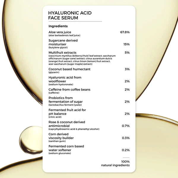 2% Hyaluronic Acid Face Serum, Brillare, Ayurveda Store NZ
