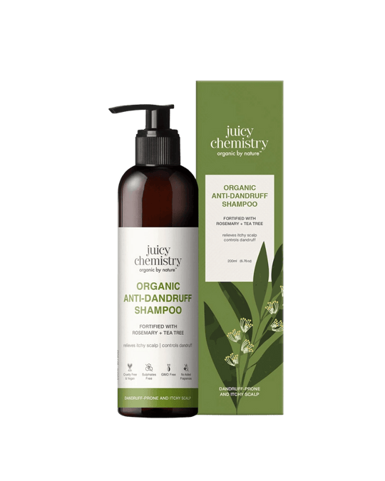 Organic Anti-Dandruff Shampoo Fortified with Rosemary + Tea Tree - 200ml