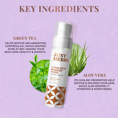 Long-stay Makeup Fixer, Aloe Vera, Green Tea, Just Herbs, Ayurveda Store NZ