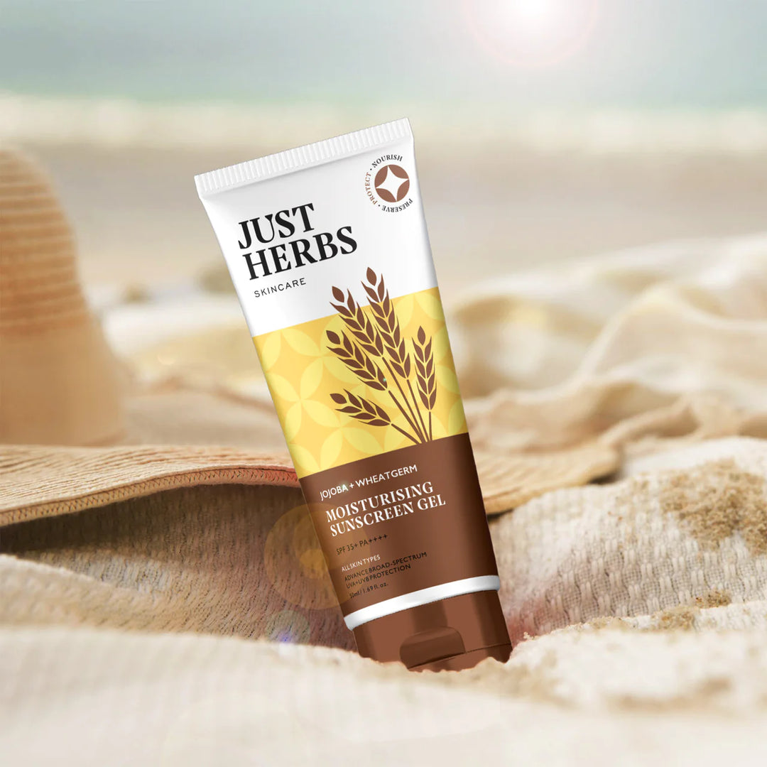 Moisturising Sunscreen Gel with SPF 35+, Just Herbs, Ayurveda Store NZ