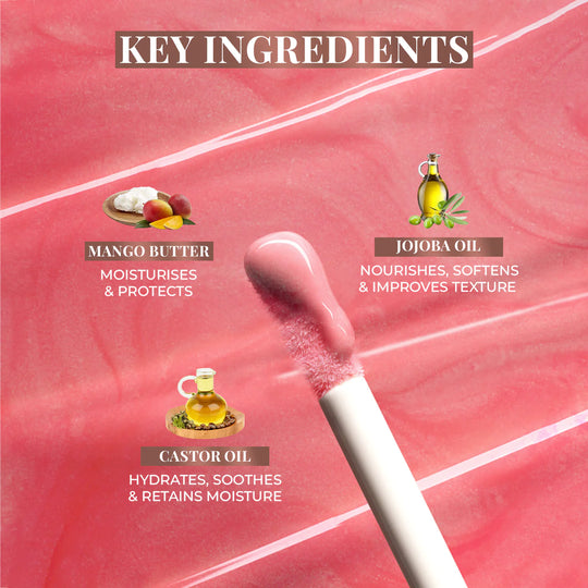 Serum-infused Lip Gloss, Mango Butter, Jojoba Oil, Just Herbs, Ayurveda Store NZ