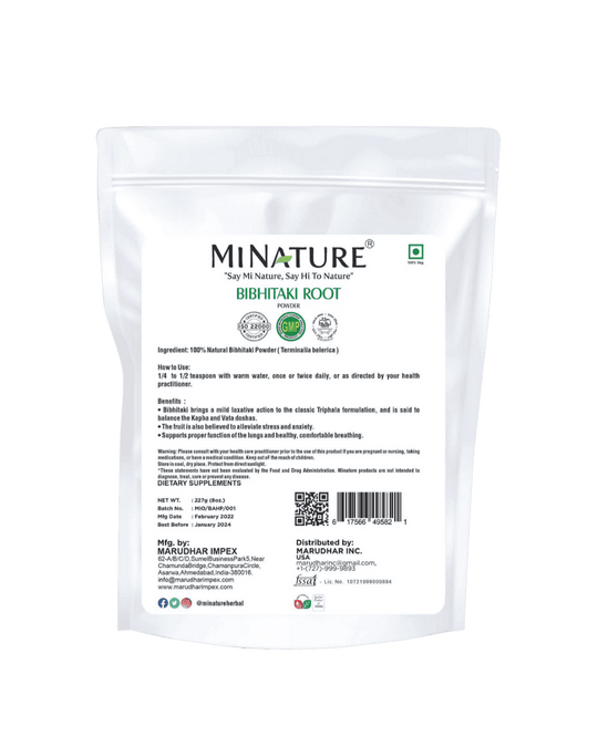 100% Natural Bibhitaki Powder 227g (Baheda)