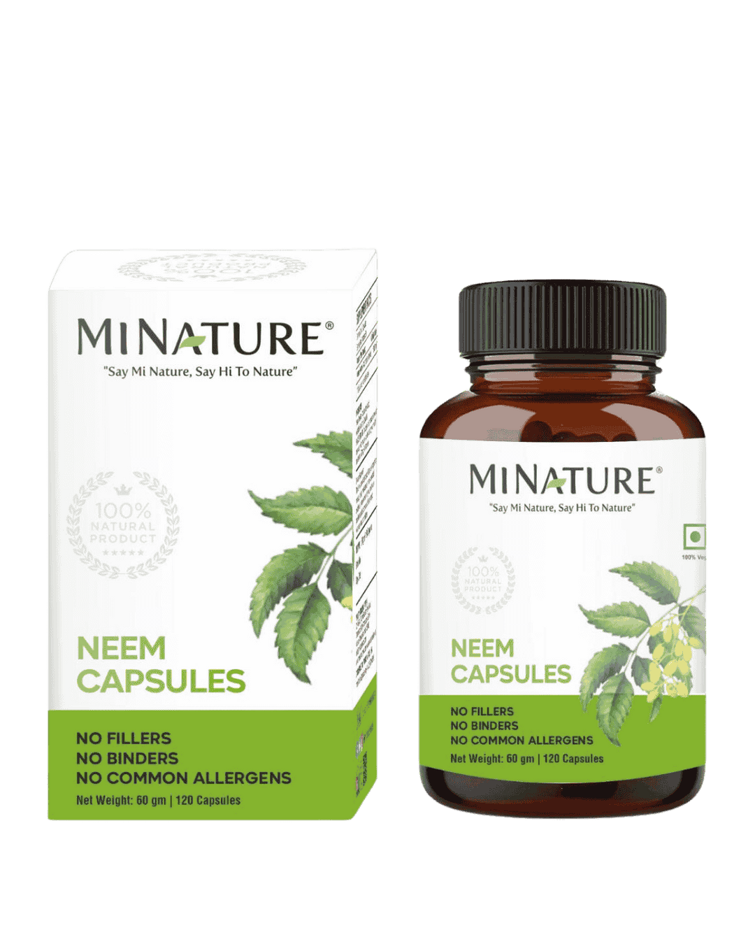 100% Natural Neem Capsules 60 Veg Caps | 500mg
