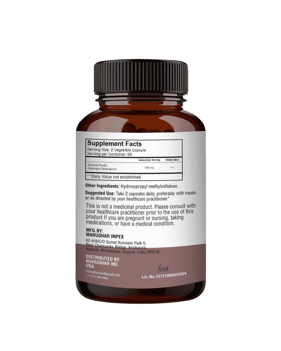 100% Natural Shatavari Capsules 450mg