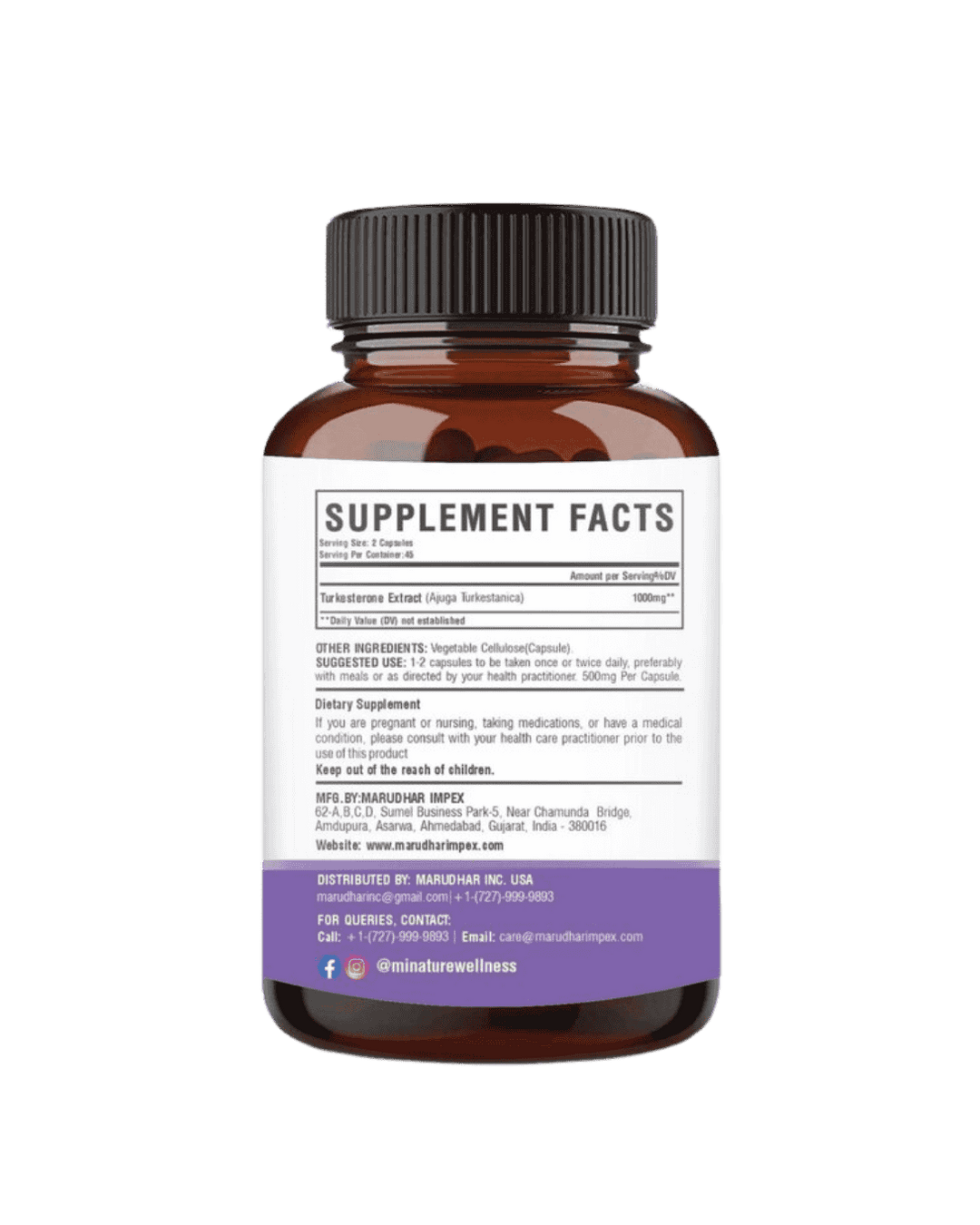 100% Natural Turkesterone Extract Capsules 90 Veg Caps | 500mg
