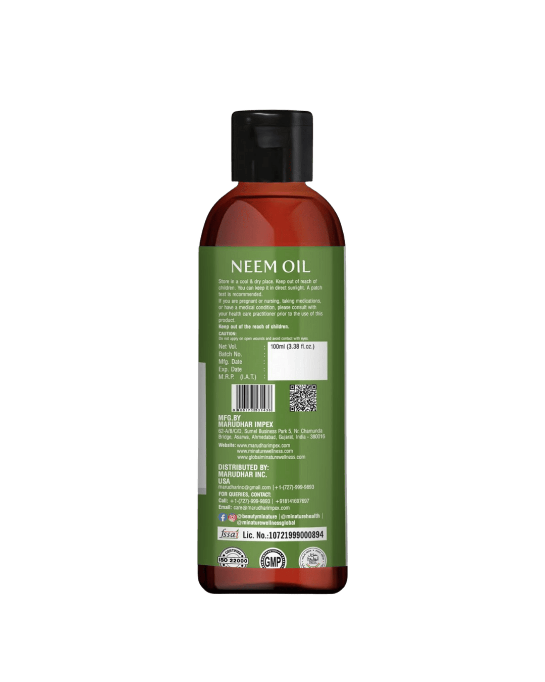 Minature, Neem Oil, Ayurveda Store NZ 
