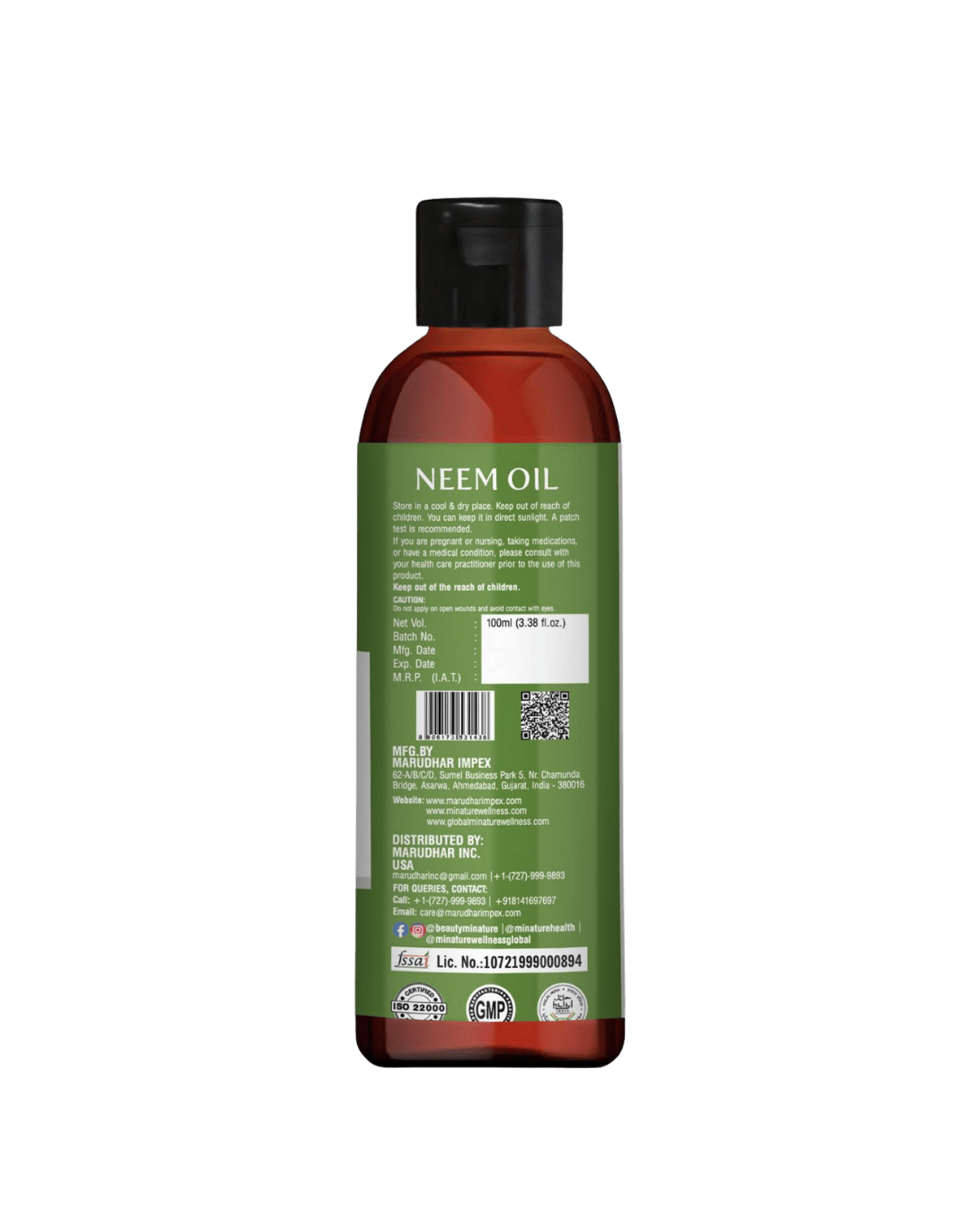 Minature, Neem Oil, Ayurveda Store NZ 
