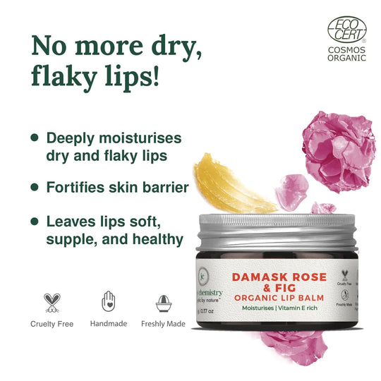 Organic Lip Balm, Damask Rose, Fig, Juicy Chemistry, Ayurveda Store NZ