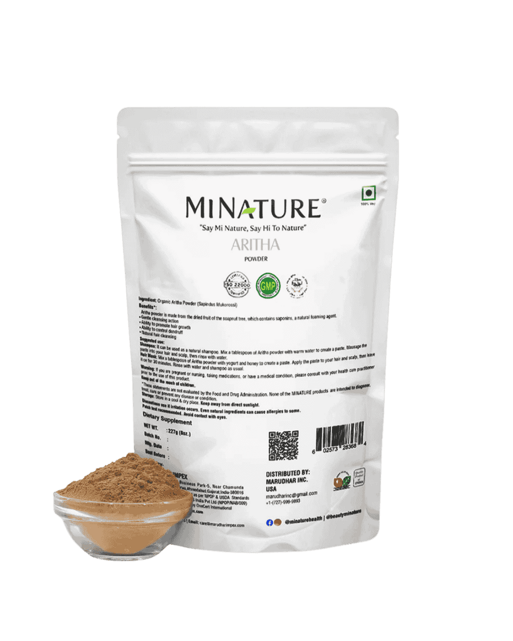 Organic Soapnut/Aritha Powder 227g - USDA Certified