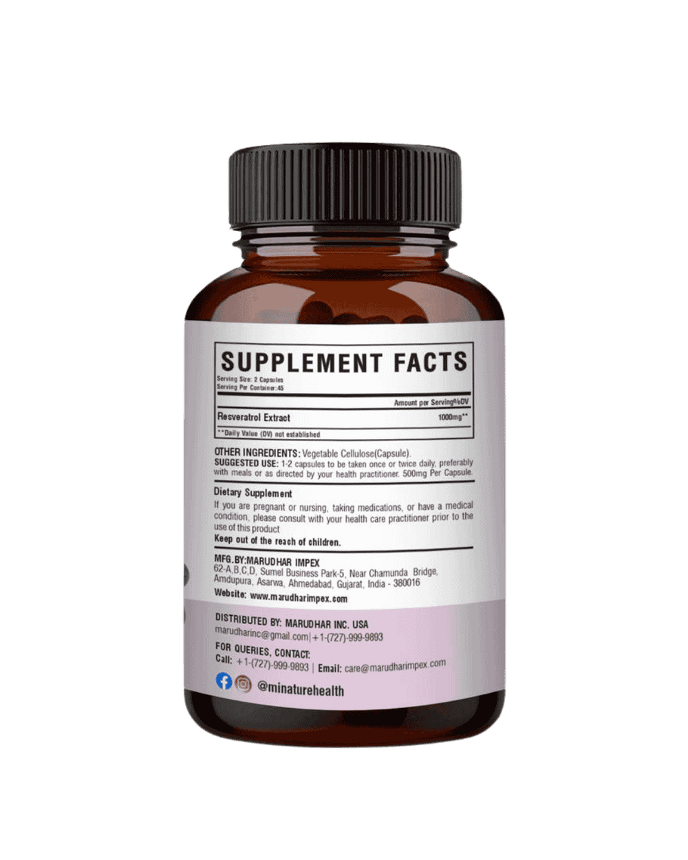 Resveratrol Extract Capsules 90 Veg Caps | 500mg