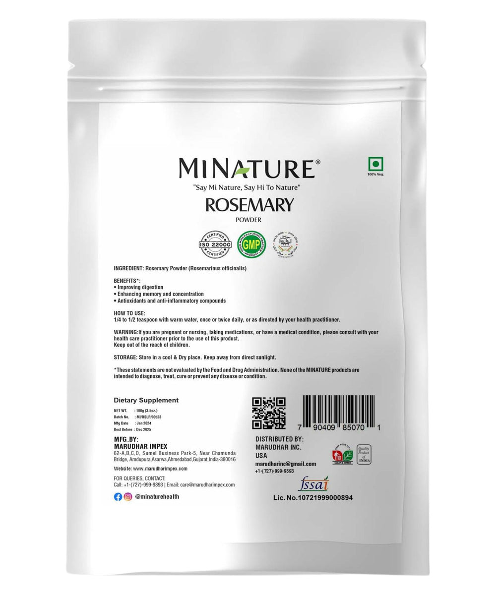 Rosemary Powder, MiNature, Ayurveda Store NZ