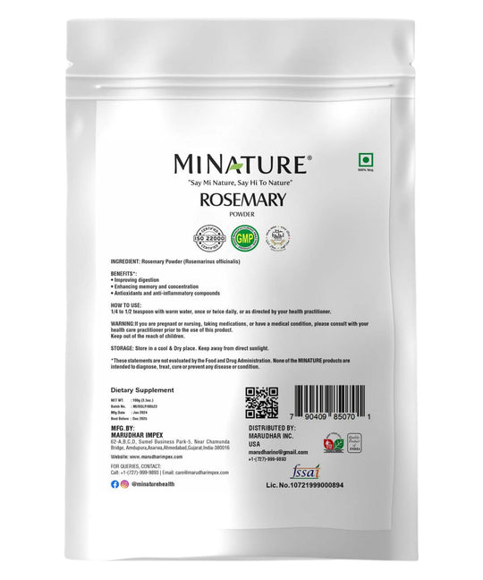 Rosemary Powder, MiNature, Ayurveda Store NZ