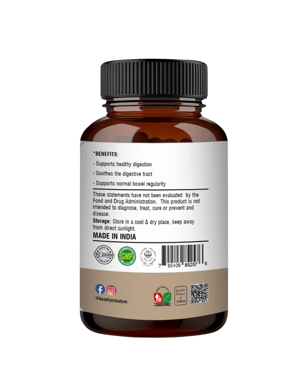 100% Natural Slippery Elm Extract Capsules