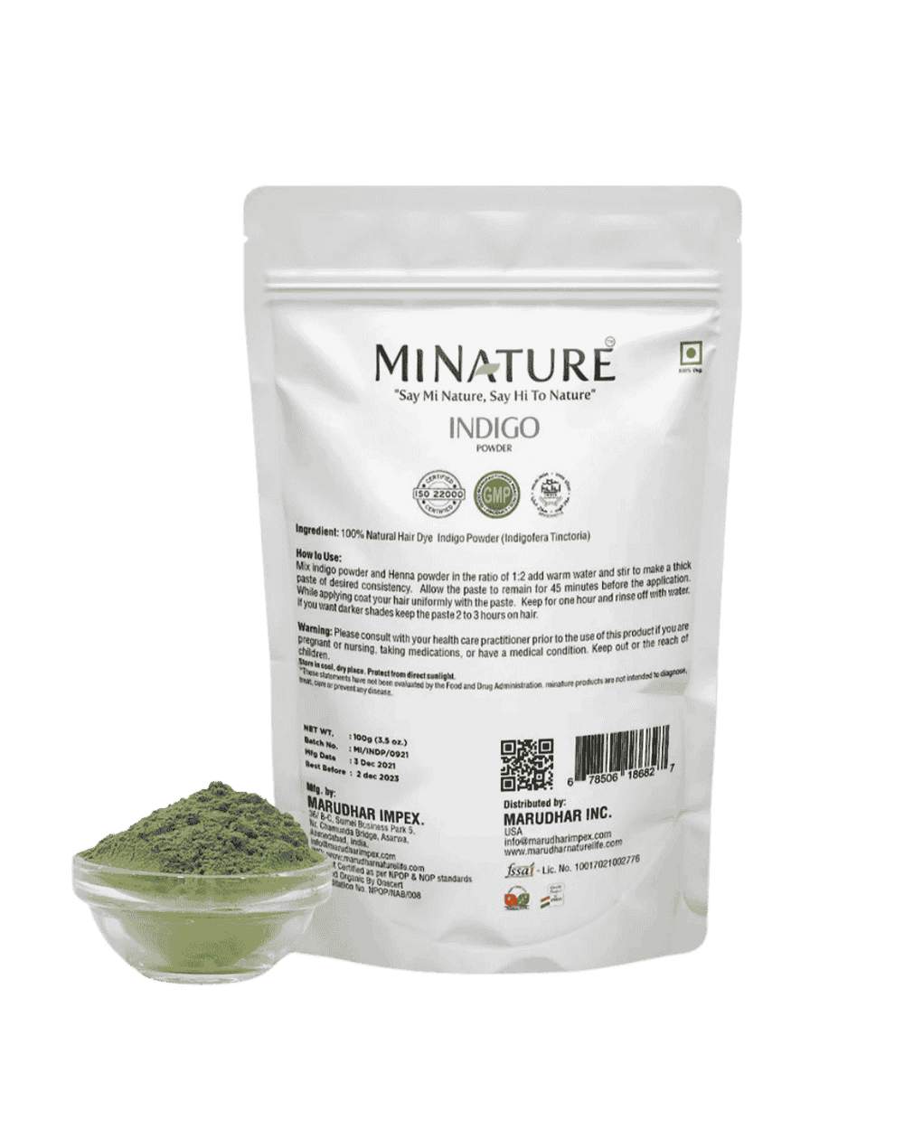 Organic Indigo Powder 227 g - USDA Certified