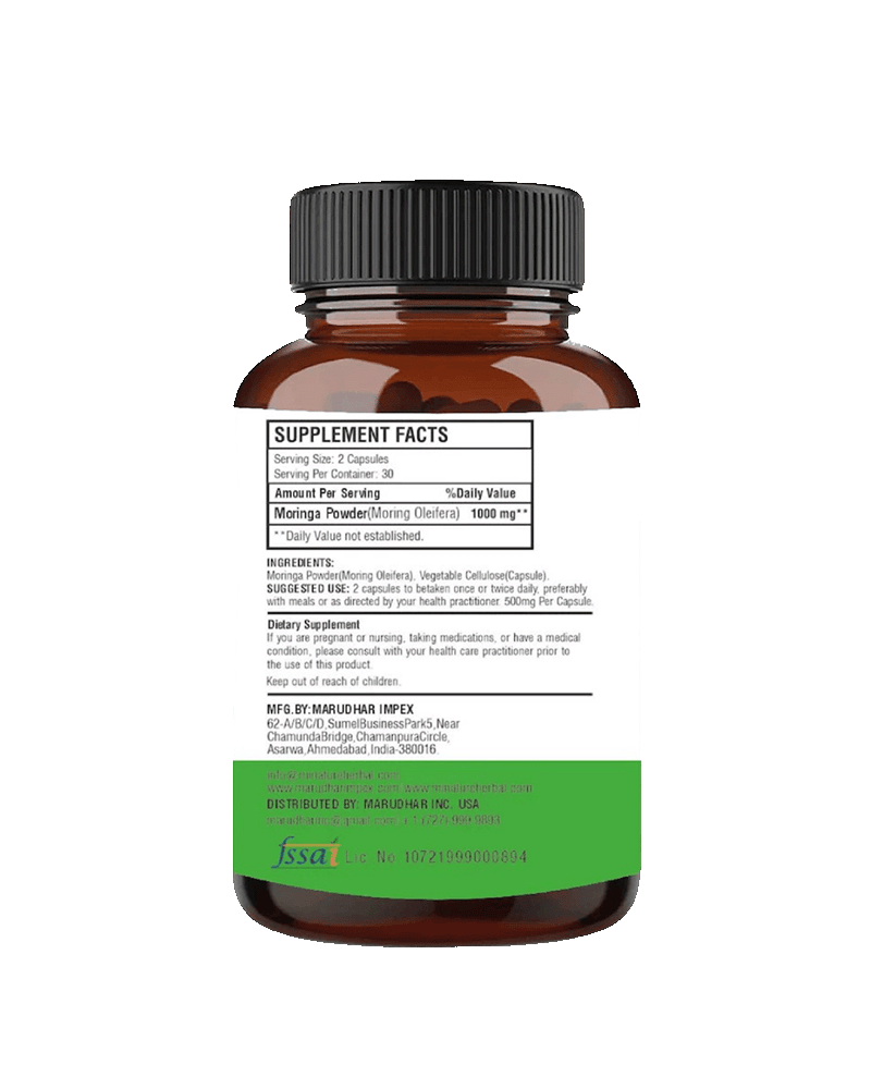 Moringa Capsules - 90 Vegetarian Capsules | 500mg