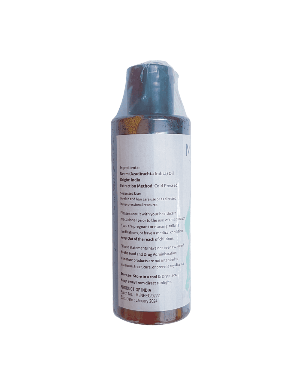Organic Neem Oil - Cold Pressed (USDA Certified)