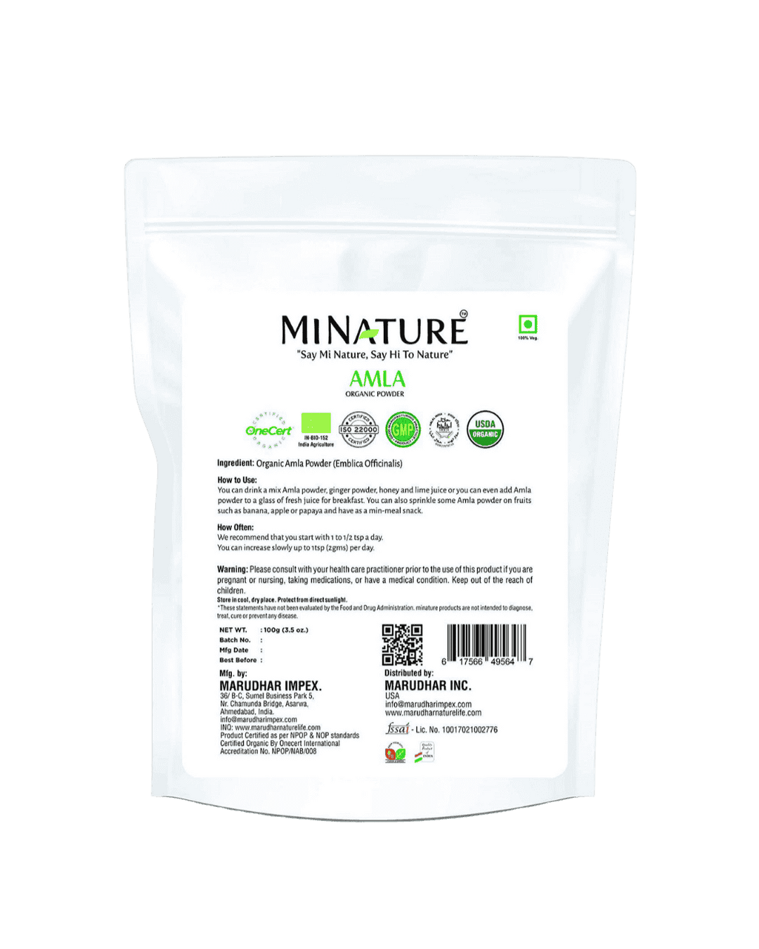 Organic Amla Powder 227g